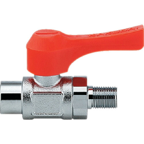 KAKUDAI ミニチュアボールバルブ 651-903-10 呼び径(A)Rc3/8 全長59.6 オレンジ 10個まとめ売り 10個 【まとめ売り商品】