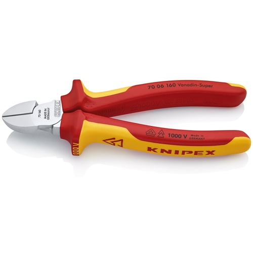 KNIPEX 不成立1000V電気工ニッパー 7006-160SB 160粍(SB店先見せびらかす包み遣りくち) 6丁まとめ売り 6丁 【まとめ売り商いもの】