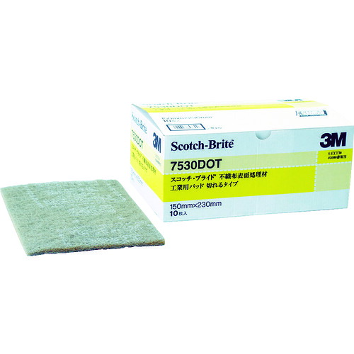 3M スコッチ・ブライト 7530 DOTBOX 工業用パッド 切れるタイプ ＃3000相当 うす茶 BOX(10枚入) 6箱まとめ売り 6箱 【まとめ売り商品】｜設備プロ王国　店