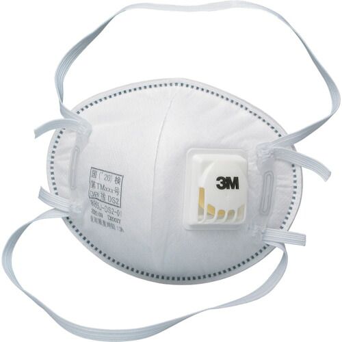 3M 使い捨て式防じんマスク 8955J DS2 8955J DS2 排気弁付き・2本しめひも式 (10枚入) 10箱まとめ売り 10箱 【まとめ売り商品】