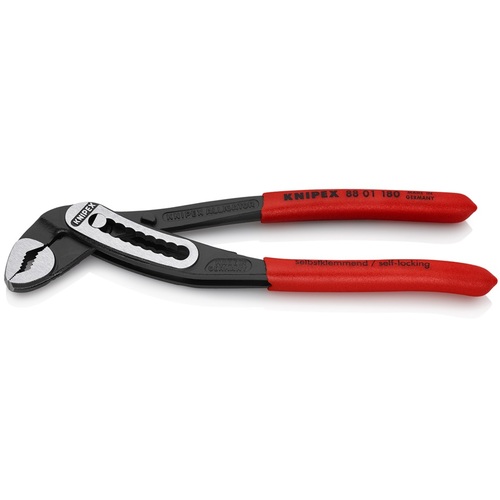 KNIPEX ウォーターポンププライヤー 8801-180 アリゲーター 可塑性物質手持ち部分 180粍 6丁まとめ売り 6丁 【まとめ売り商いもの】