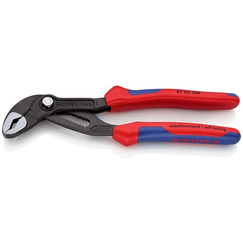 KNIPEX ウォーターポンププライヤー 8702-180 コブラ コンフォートハンドル 180粍 6丁まとめ売り 6丁 【まとめ売り商いもの】