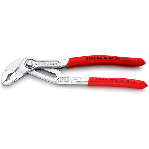 KNIPEX ウォーターポンププライヤー 8703-180 コブラ ソフトプラスチックハンドル 180mm 6丁まとめ売り 6丁 【まとめ売り商品】