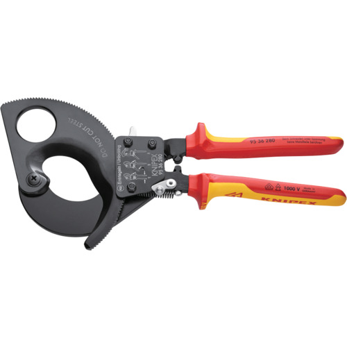 KNIPEX 不成立有線テレビ切断機 9536-280 1000V(ラチェット式) 280粍