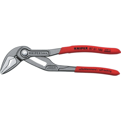 KNIPEX ウォーターポンププライヤー 8751-180 コブラES(エクストラスリム) 180粍 6丁まとめ売り 6丁 【まとめ売り商いもの】
