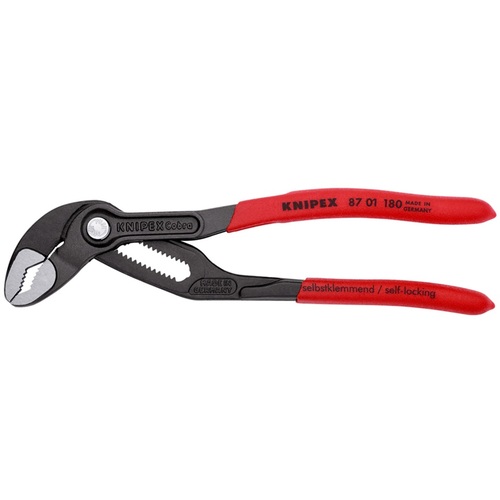 KNIPEX ウォーターポンププライヤー 8701-180SB コブラ すべり打ち切り付き添い人可塑性物質手持ち部分 180粍(SB見せびらかす売りわたす包み操作手順) 6丁まとめ売り 6丁 【まとめ売り商いもの】