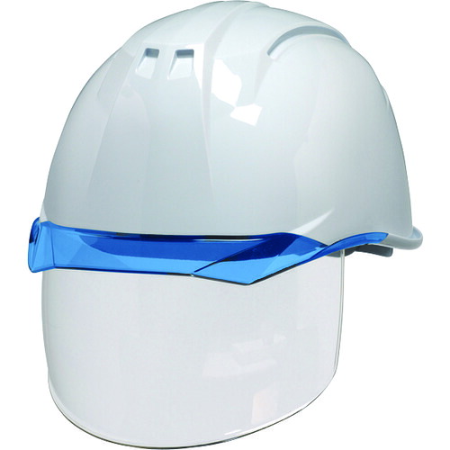 DIC 透明バイザーヘルメット(シールド面付) AA11EVO-CS-HA6-KP-W/B AA11EVO-CS KP 白/ブルー 20個まとめ売り 20個 【まとめ売り商品】｜設備プロ王国　店