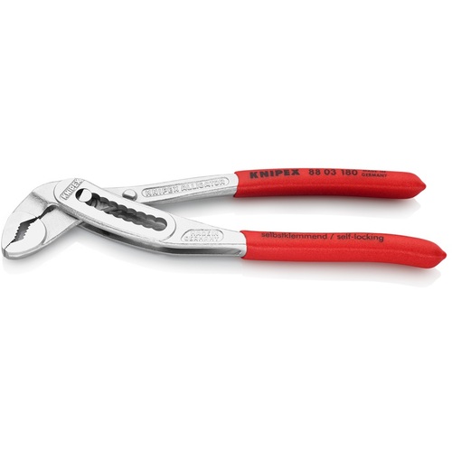KNIPEX ウォーターポンププライヤー 8803-180 アリゲーター 可塑性物質手持ち部分 Crメッキ 180粍 6丁まとめ売り 6丁 【まとめ売り商いもの】