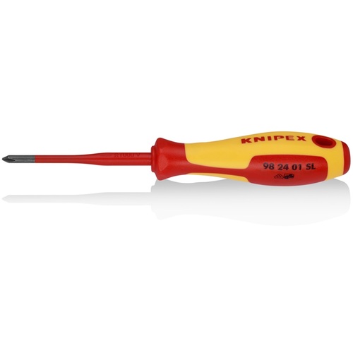 KNIPEX 絶縁ドライバースリム(+)PH1 9824-01SL 12本まとめ売り 12本 【まとめ売り商品】