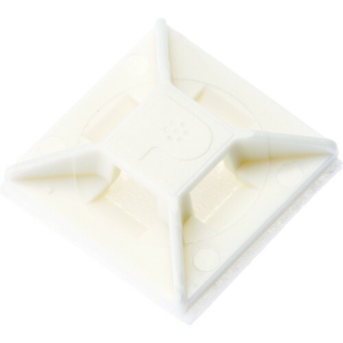 PANDUIT マウントベース ABM1M-AT-C アクリル系粘着テープ付き 白 (100個入) 5袋まとめ売り 5袋 【まとめ売り商品】