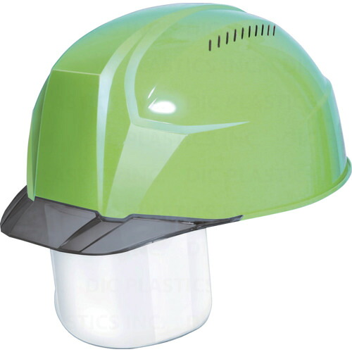 DIC 超軽量 AA23-CSV-HA8-KP-FG/S 透明バイザーヘルメット(シールド面付) AA23-CSV KP フレッシュグリーン/スモーク 20個まとめ売り 20個 【まとめ売り商品】