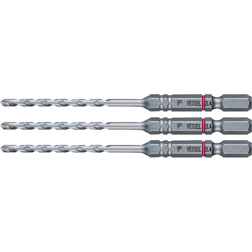 VESSEL 磁器タイル用ドリル APD3S-3.4 APD 3本組 ドリル径:3.4mm 有効長:45mm 10Sまとめ売り 10S 【まとめ売り商品】