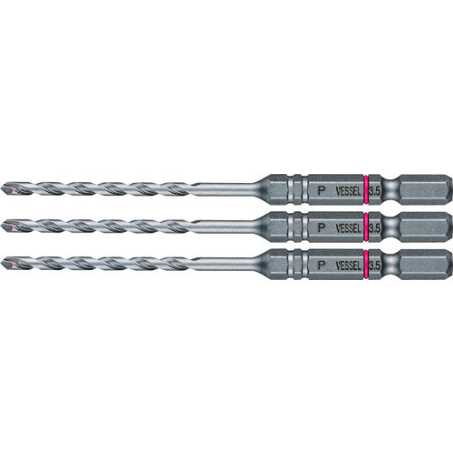VESSEL 磁器タイル用ドリル APD3S-3.5 APD 3本組 ドリル径:3.5mm 有効長:45mm 10Sまとめ売り 10S 【まとめ売り商品】