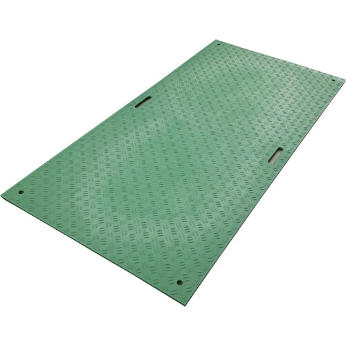 ウッドプラスチック 工事用敷板 B0918-20-GRSB-M2K4 Wボード 両面凸 カラー:緑 910mm×1820mm(持ち手2)
