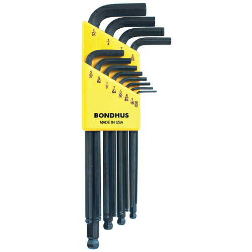 BONDHUS ボールポイント・L&minus;レンチ BLX12 ロング インチ セット12本組(0.050&minus;5/16) 50Sまとめ売り 50S 【まとめ売り商品】｜設備プロ王国　店
