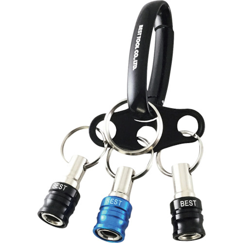 ベストツール BEST BTH-3BBL 3pcs.ビットホルダー オーバルカラビナ・3つ穴プレート付 青 12個まとめ売り 12個 【まとめ売り商品】