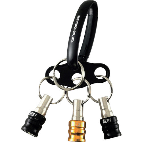 ベストツール BEST BTH-3YBL 3pcs.ビットホルダー オーバルカラビナ・3つ穴プレート付 黄 12個まとめ売り 12個 【まとめ売り商品】|設備プロ王国 店