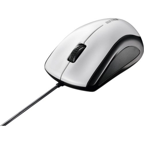 BUFFALO 有線レーザー式マウス BSMLU100WH 静音/3ボタン ホワイト 20個まとめ売り 20個 【まとめ売り商品】