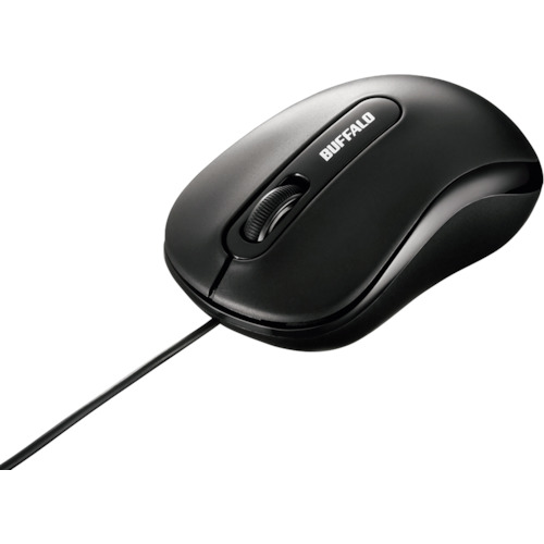 BUFFALO 有線 BSMOU050MBKZ 光学式マウス 3ボタンタイプ Mサイズ ブラック 100個まとめ売り 100個 【まとめ売り商品】