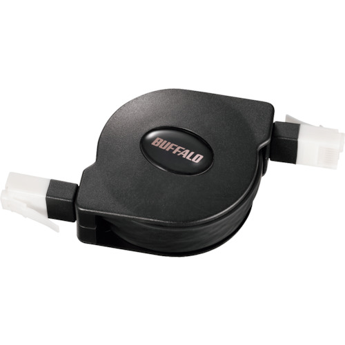 BUFFALO ツメの折れないCat6 BL6TM15BK LANケーブル 巻取式 1.5m ブラック 192個まとめ売り 192個 【まとめ売り商品】｜設備プロ王国　店