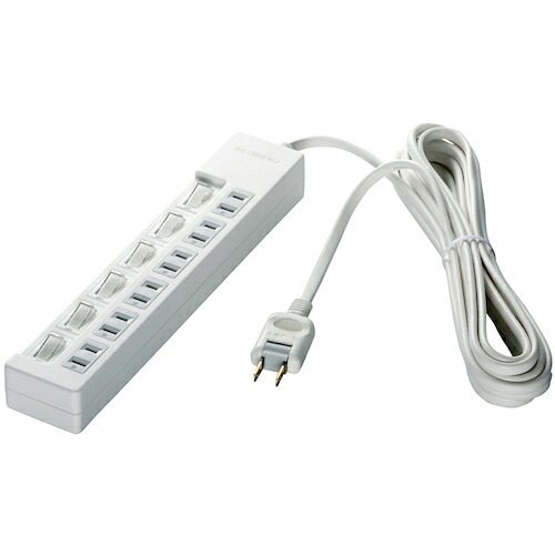 BUFFALO 2ピン式電源タップ BSTAPSW2630WH 6個口タイプ 雷サージ防止/個別スイッチ付 3m ホワイト 24個まとめ売り 24個 【まとめ売り商品】