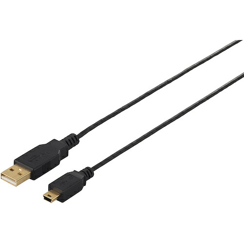 BUFFALO USB2.0ケーブル(A BSUAMNSM225BK to miniB) スリムタイプ 2.5m ブラック 136個まとめ売り 136個 【まとめ売り商品】