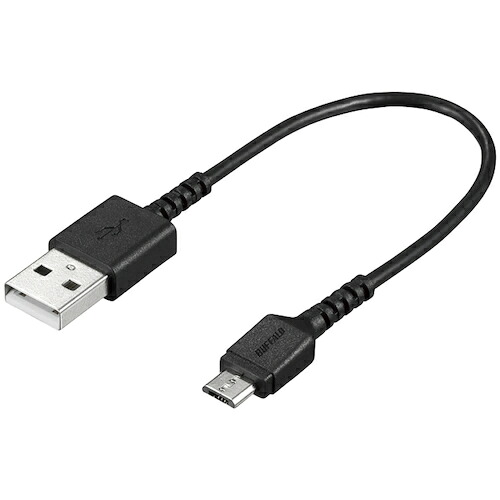 BUFFALO USB2.0 BU2AMBS01BK A to microB ラバーブッシュスリムケーブル 0.1m 黒いこと 160個まとめ売り 160個 【まとめ売り商いもの】