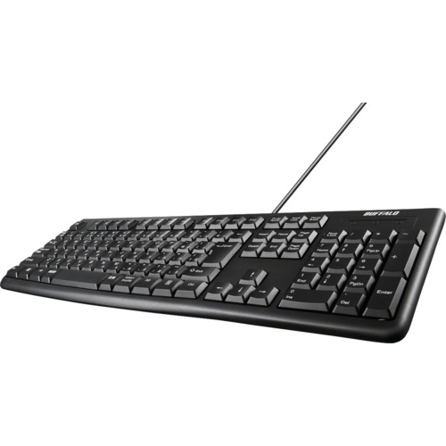 BUFFALO USB接続 BSKBU100BKZ 有線スタンダードキーボード ブラック 10個まとめ売り 10個 【まとめ売り商品】