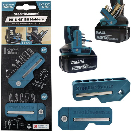 ステルスマウント 物の具保持者 BH-MK-4590-BLU マキタ用マグネットビットホルダー4590 青碧 2個入り口・入口 6Sまとめ売り 6S 【まとめ売り商いもの】