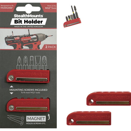 ステルスマウント 物の具保持者 BH-MW18-RED-2 ミルウォーキー用マグネットビットホルダー 赤いこと 2個入り口・入口 6Sまとめ売り 6S 【まとめ売り商いもの】
