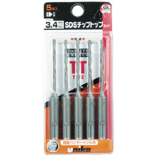 UNIKA チップトップドリルセット DP5-T43 4.3mm 5本セット 5Sまとめ売り 5S 【まとめ売り商品】｜設備プロ王国　店