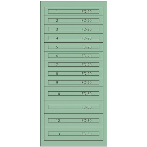 Vidmar ファインキャビネットFC－300Q(塗装色:グリーン) FC-300Q