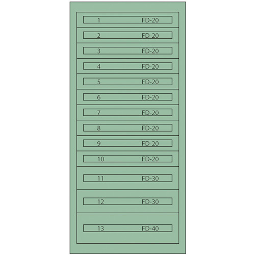 Vidmar ファインキャビネットFC-300T(塗装色:グリーン) FC-300T