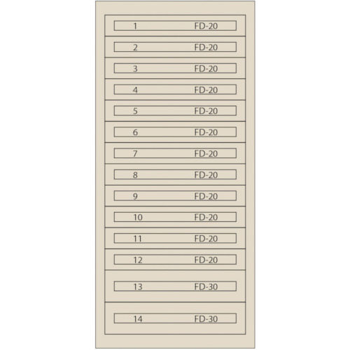 Vidmar ファインキャビネットFC－300V－IV(ペンキ塗り色:象牙色) FC-300V-IV