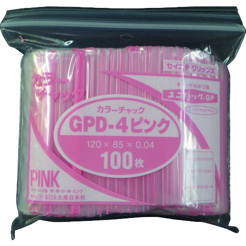 （売切れ） セイニチ ユニパック GP D-4 COLOR CHAKKU PINK GP D‐4 カラーチャック ピンク 70袋まとめ売り 【まとめ売り商品】