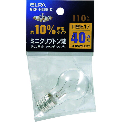 ELPA ミニクリプトン球 GKP-H36H(C) 200個まとめ売り 200個 【まとめ売り商品】|設備プロ王国 店