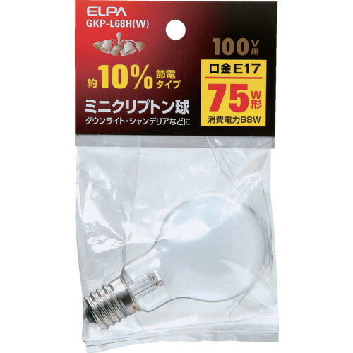 ELPA ミニクリプトン球 GKP-L68H(W) 200個まとめ売り 200個 【まとめ売り商品】