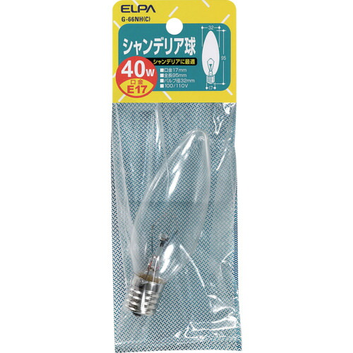 ELPA シャンデリヤ G-66NH(C) E17 40W 250個まとめ売り 250個 【まとめ売り商いもの】