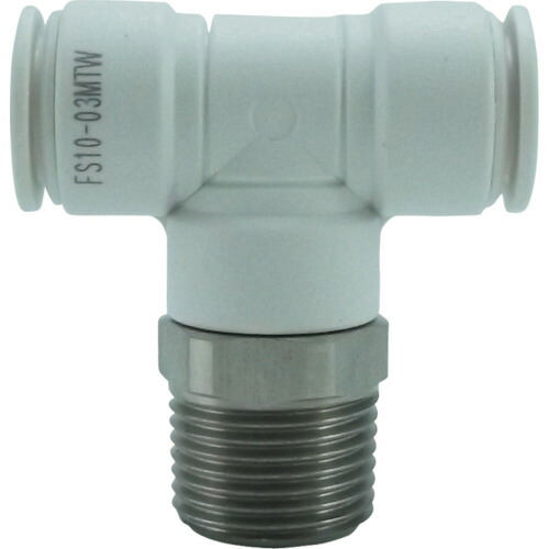 チヨダ ファイブSUSメイルブランチティ FS10-03MTW 白 10mm・R3/8 10個まとめ売り 10個 【まとめ売り商品】|設備プロ王国 店