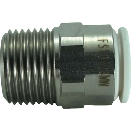 チヨダ ファイブSUSメイルコネクタ FS10-03MW 白 10粍・R3/8 10個まとめ売り 10個 【まとめ売り商いもの】