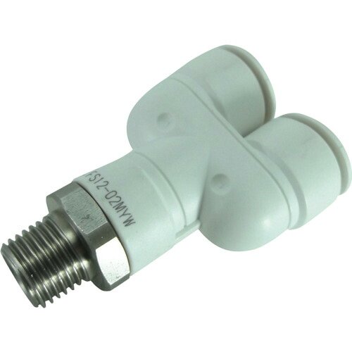 チヨダ ファイブSUSメイルブランチワイ FS12-02MYW 白 12mm・R1/4 10個まとめ売り 10個 【まとめ売り商品】｜設備プロ王国　店