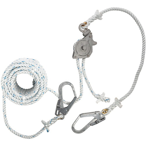 TSUYORON 水平移動用緊張器付親綱 GCH-20-BX 緊張器GCハリップ+水平親綱 三つ打ちナイロンロープφ16×20m GCH-20