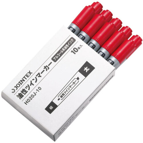 JTX 322061)油性ツインマ－カ－太 H020J-RD-10 赤10本 H020J－RD10 40箱まとめ売り 40箱 【まとめ売り商品】