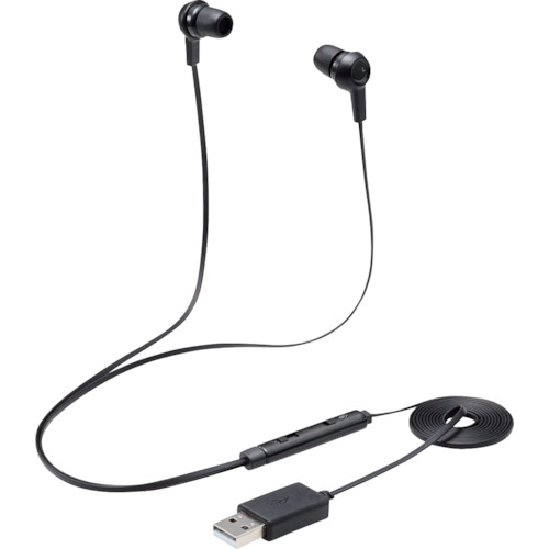 ELECOM インナーイヤー型尖端仕掛ける HS-EP17UBK カナル ミュートスイッチ付 両耳 USB 黒いこと 60個まとめ売り 60個 【まとめ売り商いもの】