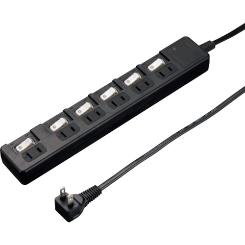 YAZAWA 雷かばい立て付6個口節電水道栓0.3m黒いこと H8KS6603BK 10個まとめ売り 10個 【まとめ売り商いもの】