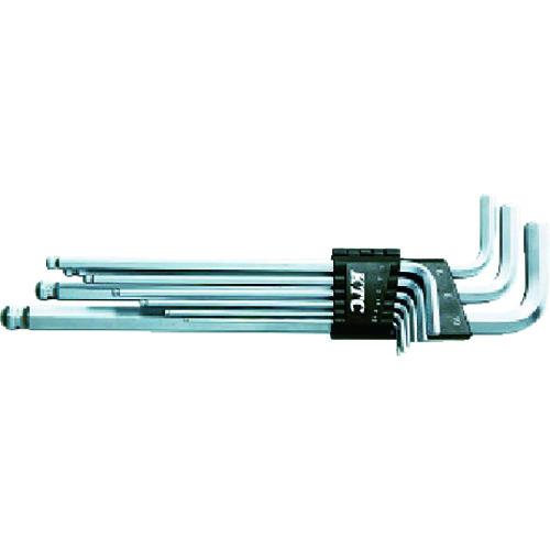KTC ボールポイントL形ロング六角棒レンチセット(9本組) HL259SP 対辺寸法1.5 2 2.5 3 4 5 6 8 10mm 10Sまとめ売り 10S 【まとめ売り商品】