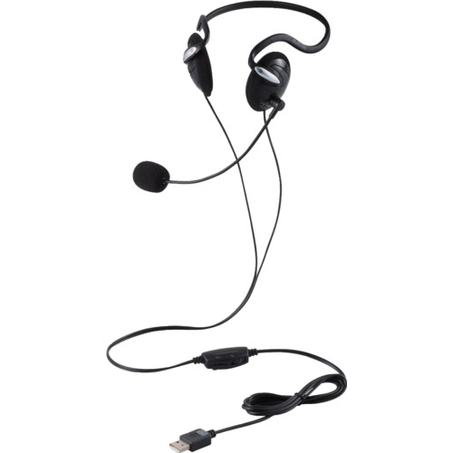 ELECOM 有線ヘッドセット HS-NB03SUBK 両耳ネックバンド USB－A 1.8m ブラック 42個まとめ売り 42個 【まとめ売り商品】