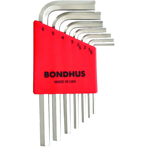 BONDHUS 六角L－レンチ HLX7MSB ショート メッキ セット7本組(1.5－6mm) No.16292 50Sまとめ売り 50S 【まとめ売り商品】