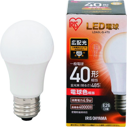 IRIS 567946 LDA5L-G-4T5 LED白熱電球 E26広配光手合い 40形好いかげんに 白熱電球色 485ルーメン 48個まとめ売り 48個 【まとめ売り商いもの】