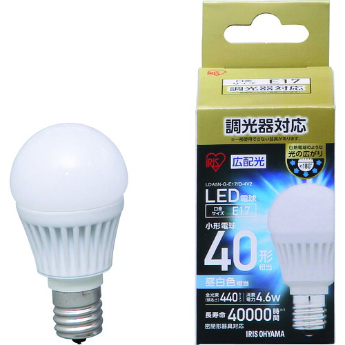 IRIS 567983 LDA5N-G-E17/D-4V3 LED電球 E17広配光タイプ 調光器対応 40形相当 昼白色 12個まとめ売り 12個 【まとめ売り商品】｜設備プロ王国　店